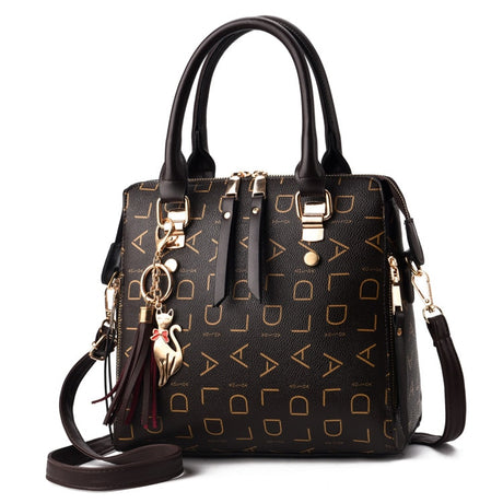 Black PU Leather Tassel Bag