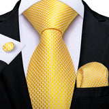 geometric yellow necktie set