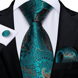 green floral necktie set
