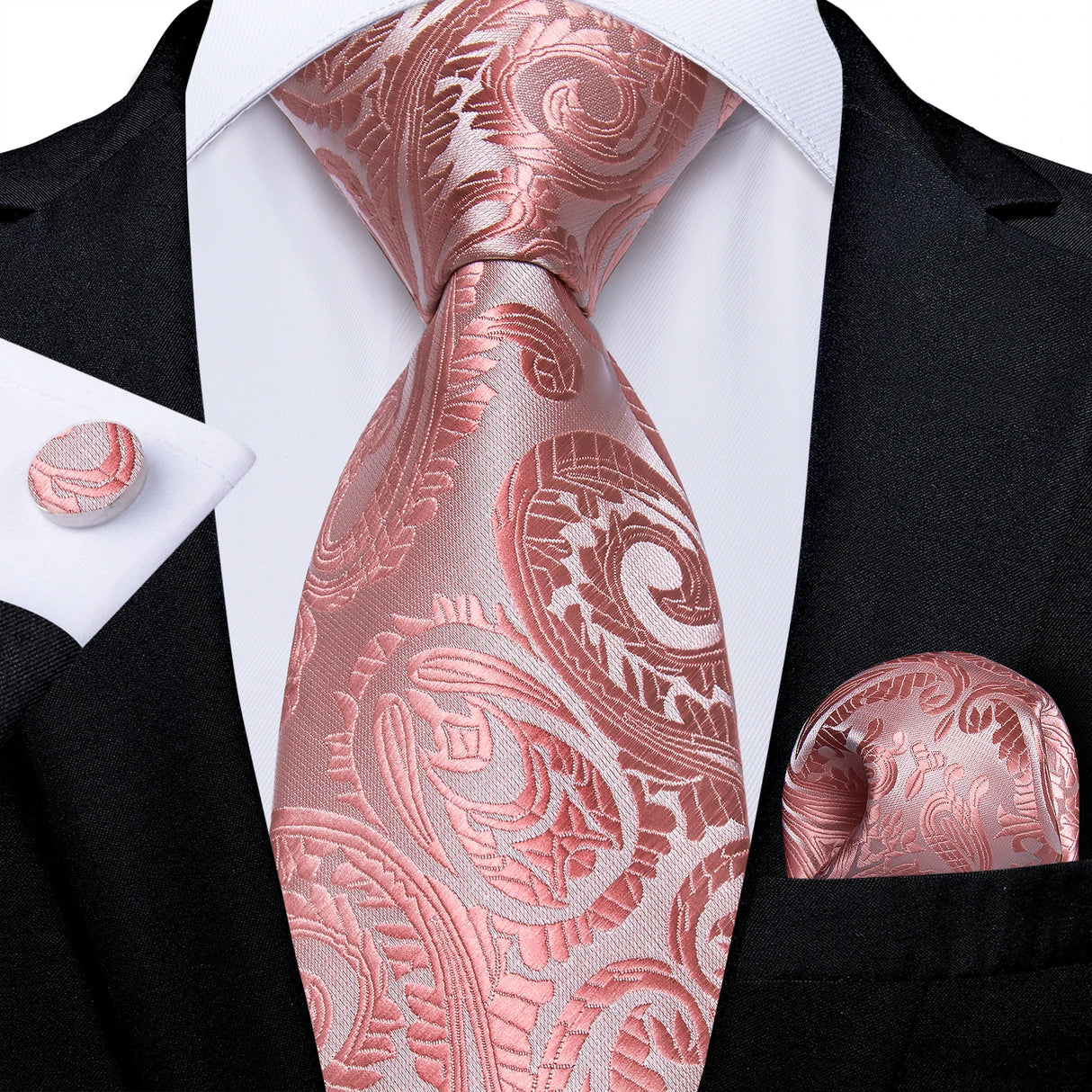 pink floral necktie set