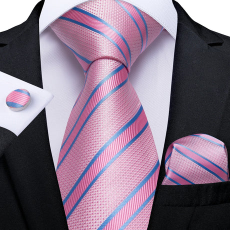 pink blue necktie set