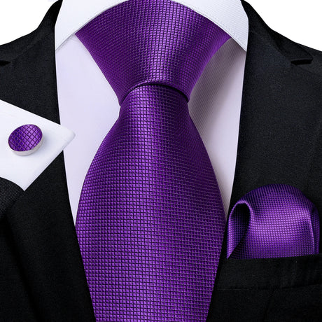 plaid purple necktie set