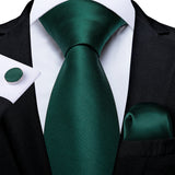 plaid green necktie set