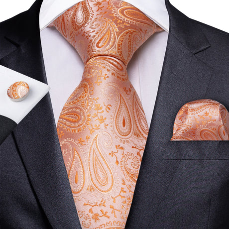 orange floral necktie set