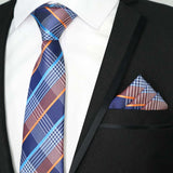 Paisley Floral Jacquard Brown Orange Necktie Hanky Sets