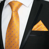 Paisley Floral Jacquard Brown Orange Necktie Hanky Sets