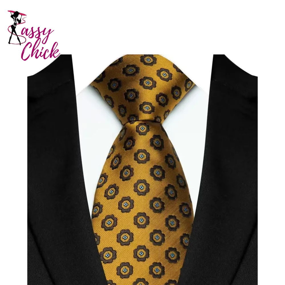 Paisley For Man Groom Jacquard Woven Necktie Sassy Chick Logo