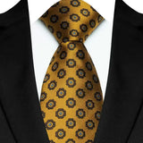 Gold Paisley For Man Groom Jacquard Woven Necktie