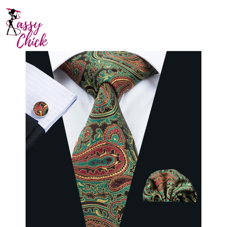 Paisley Gravata Handkerchief Silk Ties Sassy Chick Logo 