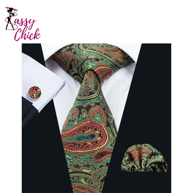 Paisley Gravata Handkerchief Silk Ties Sassy Chick Logo 