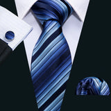 Blue Paisley Gravata Handkerchief Silk Ties
