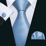 Blue Paisley Gravata Handkerchief Silk Ties