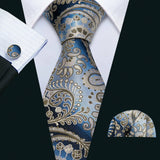 Gray Paisley Gravata Handkerchief Silk Ties