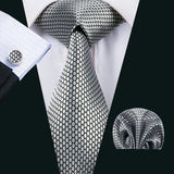 Gray Paisley Gravata Handkerchief Silk Ties