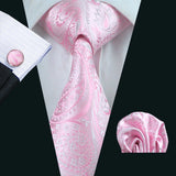 Pink Paisley Gravata Handkerchief Silk Ties