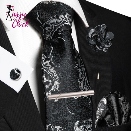 Paisley Hanky Cufflink Brooch Wedding Tie For Men Sassy Chick Logo