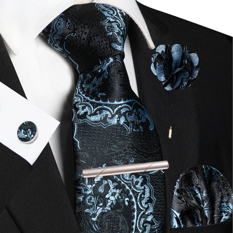 Paisley Hanky Cufflink Brooch Wedding Tie For Men