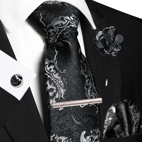 Paisley Hanky Cufflink Brooch Wedding Tie For Men