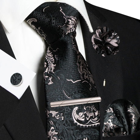 Paisley Hanky Cufflink Brooch Wedding Tie For Men