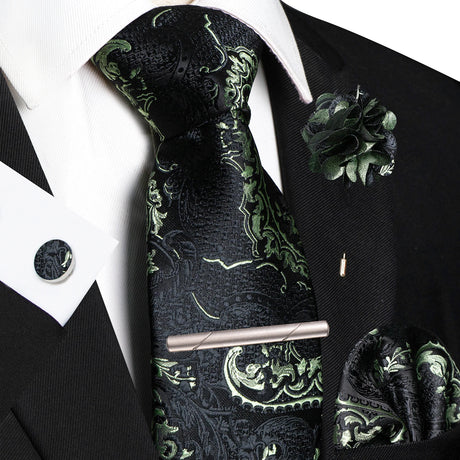 Paisley Hanky Cufflink Brooch Wedding Tie For Men