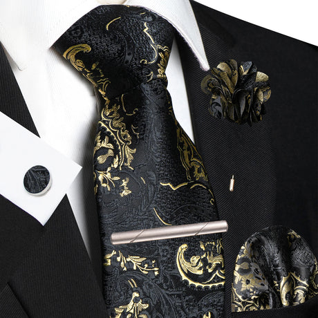 Paisley Hanky Cufflink Brooch Wedding Tie For Men