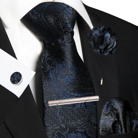 Paisley Hanky Cufflink Brooch Wedding Tie For Men