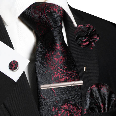 Paisley Hanky Cufflink Brooch Wedding Tie For Men