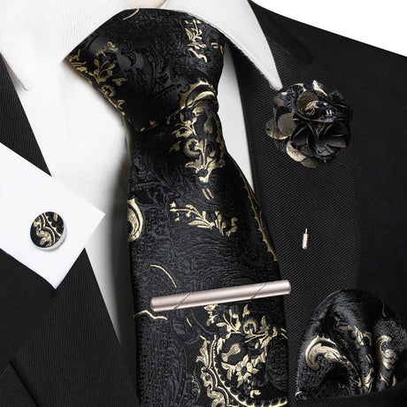 Paisley Hanky Cufflink Brooch Wedding Tie For Men