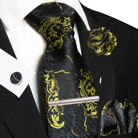 Paisley Hanky Cufflink Brooch Wedding Tie For Men