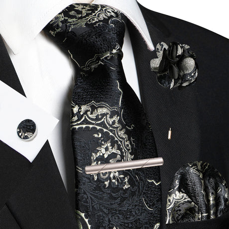 Paisley Hanky Cufflink Brooch Wedding Tie For Men