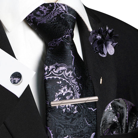 Paisley Hanky Cufflink Brooch Wedding Tie For Men