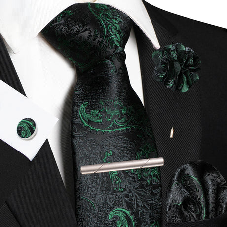 Paisley Hanky Cufflink Brooch Wedding Tie For Men