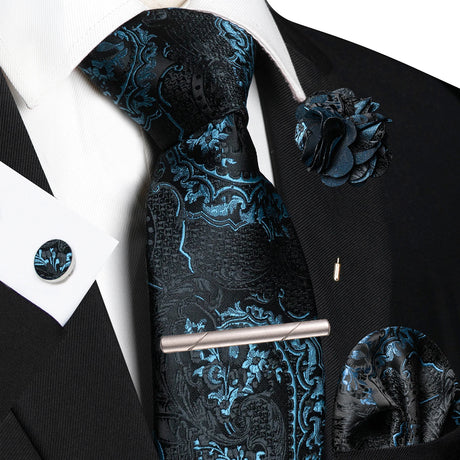 Paisley Hanky Cufflink Brooch Wedding Tie For Men