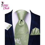 Paisley Sage Green Ties Set Sassy Chick Logo