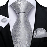 Paisley Silk Polyester Men's Ties grey 