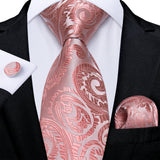 Paisley Silk Polyester Men's Ties pink