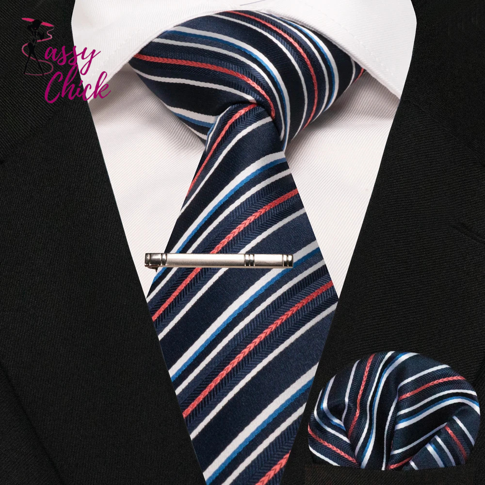 Paisley Silk Woven Business Men Tie Necktie Handkerchief Sassy Chick Logo