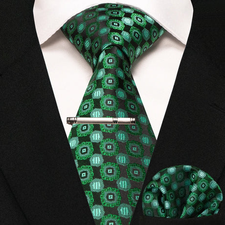 Paisley Silk Woven Business Men Tie Necktie Handkerchief