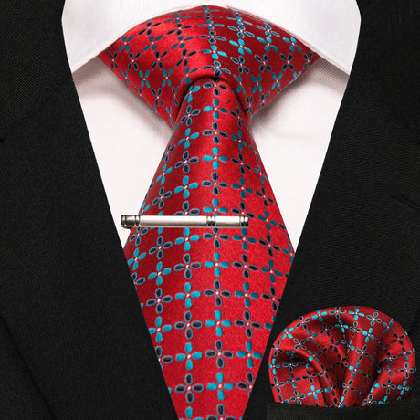 Paisley Silk Woven Business Men Tie Necktie Handkerchief