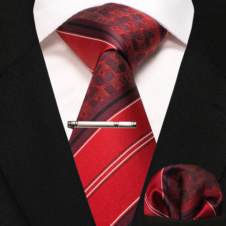 Paisley Silk Woven Business Men Tie Necktie Handkerchief