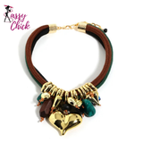 Party Beaded Hearts Pendant Necklace Sassy Chick Logo