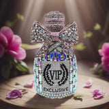 Pink Party Cheers Bottle Gems Evening Bridal Crystal Clutch Purse