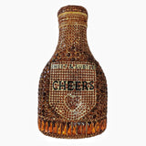 Brown Party Cheers Bottle Gems Evening Bridal Crystal Clutch Purse