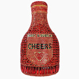 Red Party Cheers Bottle Gems Evening Bridal Crystal Clutch Purse