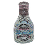 Silver Party Cheers Bottle Gems Evening Bridal Crystal Clutch Purse