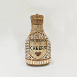 Gold Party Cheers Bottle Gems Evening Bridal Crystal Clutch Purse