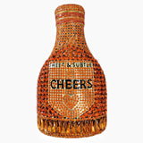 Orange Party Cheers Bottle Gems Evening Bridal Crystal Clutch Purse