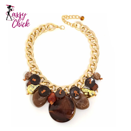 Party Statement Beads &Chain Necklace Jewelry Sassy Chick Logo