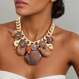 Party Statement Beads &Chain Necklace Jewelry