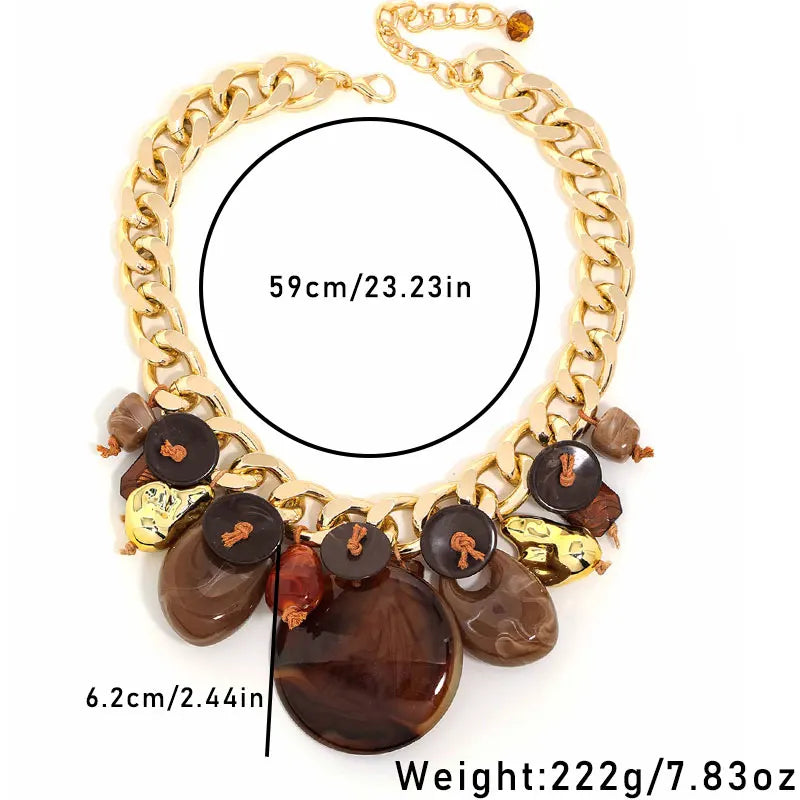 Size of Party Statement Beads &Chain Necklace Jewelry